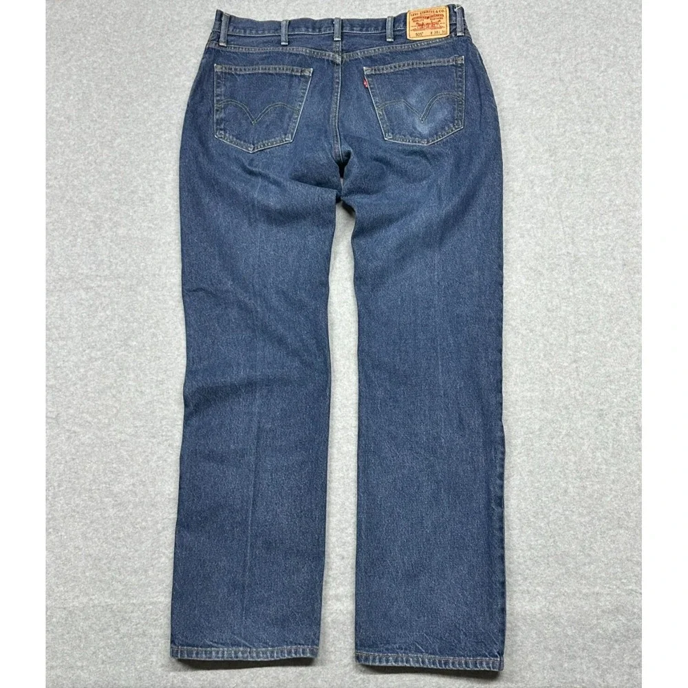 Levis 505 Jeans Mens 38x36 Blue Denim Straight Leg Y2K 2010‎ Loose Skater